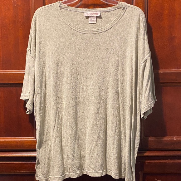 Silhouette Tops - Silhouettes 100% silk Slouchy Olive Green size 4X vintage T-shirt